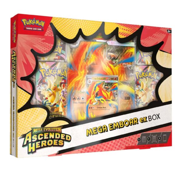 Pokemon TCG Ascenso Heroico Mega Emboar EX Box Español