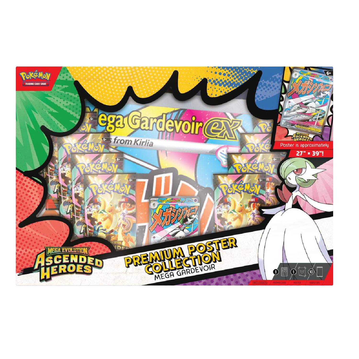 Pokemon TCG Ascended Heroes Mega Gardevoir Premiun Poster Collection Ingles