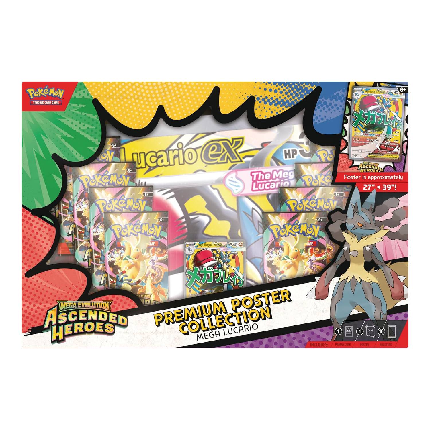 Pokemon TCG Ascended Heroes Mega Lucario Premiun Poster Collection Ingles